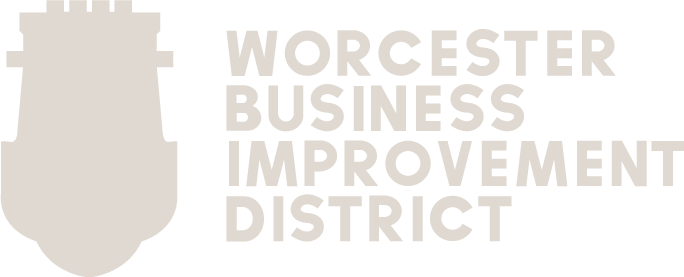 Worcester Business Improvement District white logo