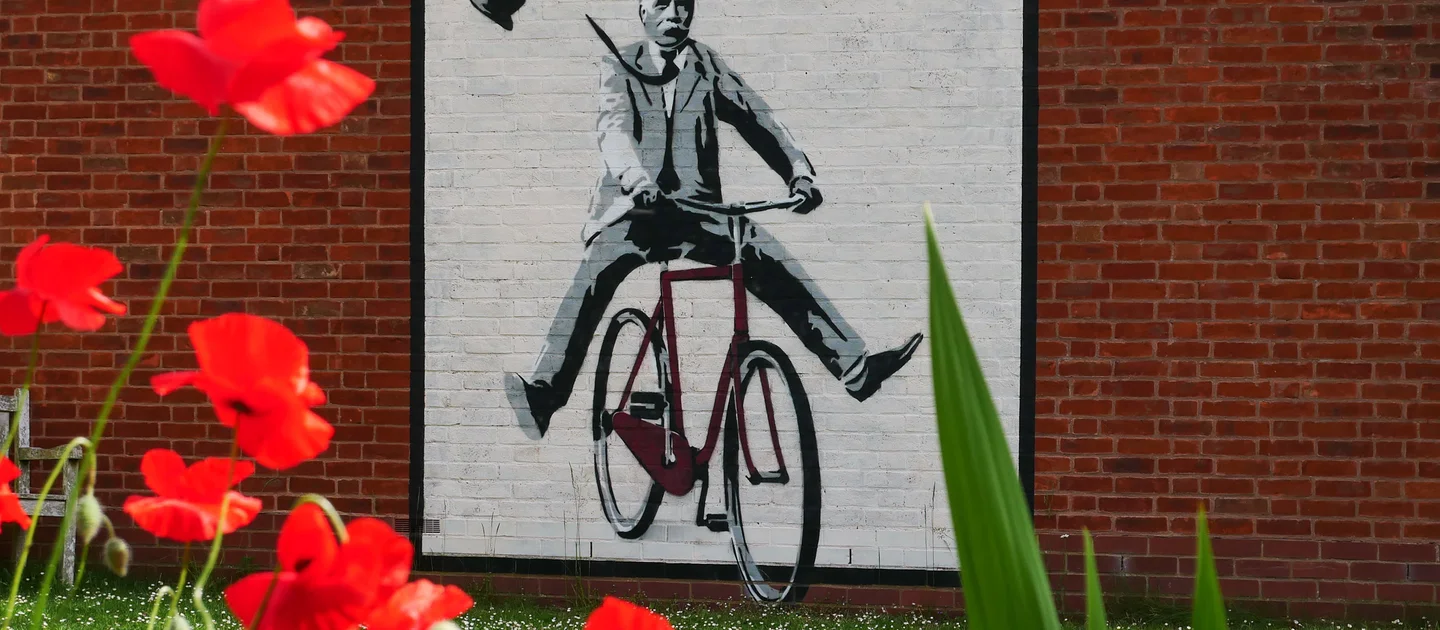 Elgar on bike