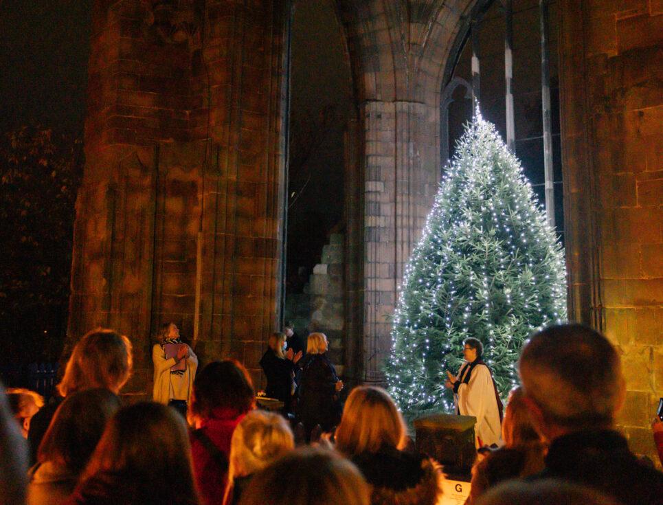 Christmas Tree and crowd