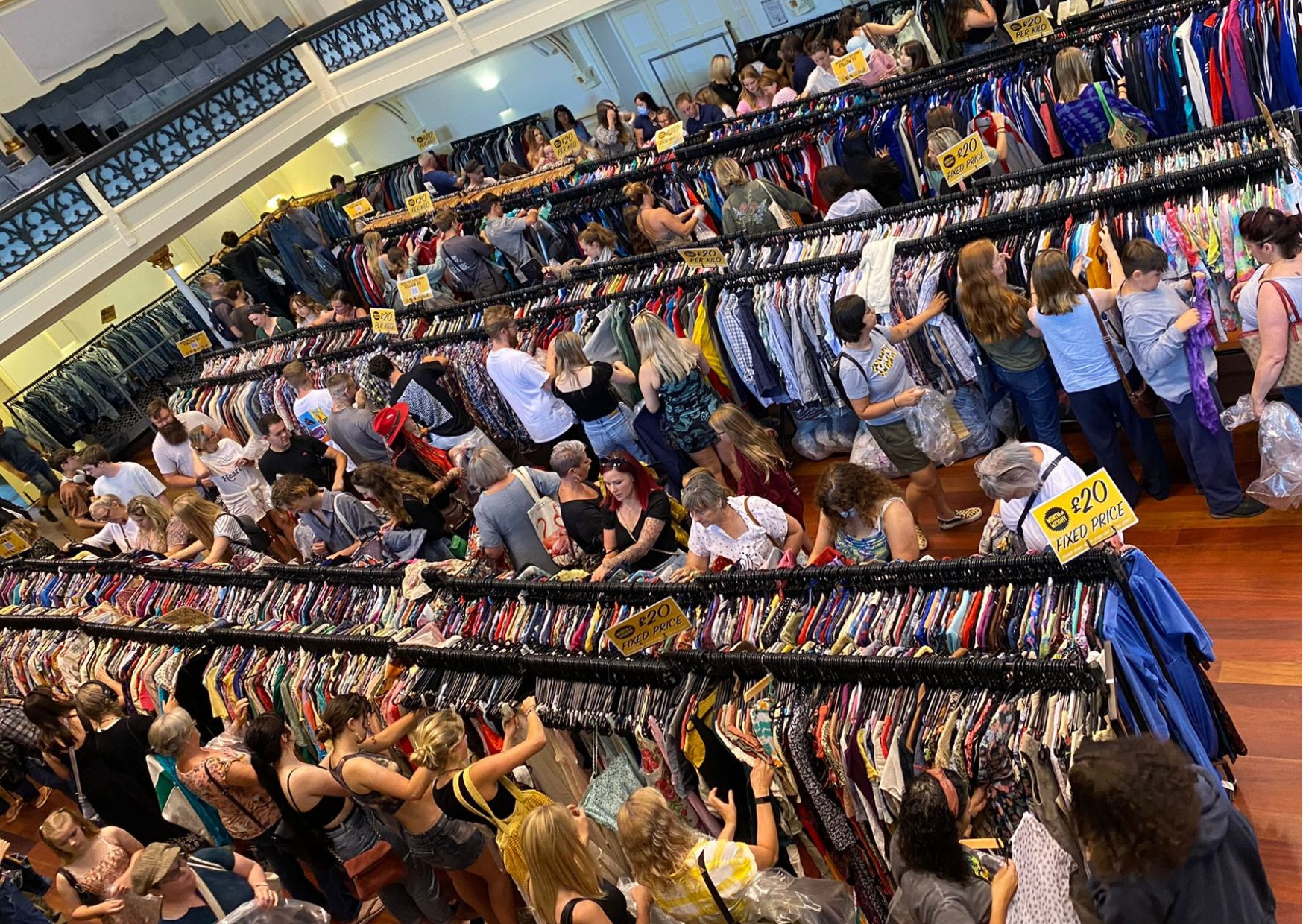 clothing on rails