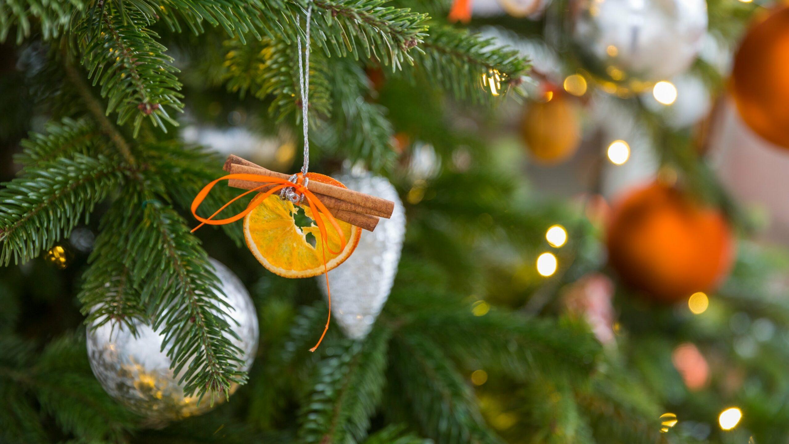 Christmas tree with an orange in it