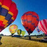 hot air balloons taking off
