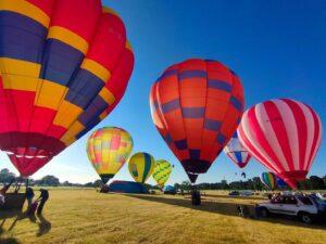 hot air balloons taking off